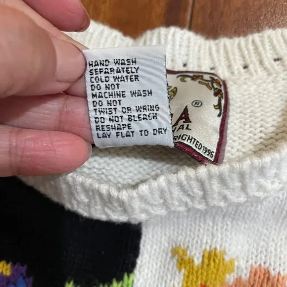 Vintage 80s Tiara International Floral Bouquet Knitted Sweater Shirt Blouse Sz S - Picture 10 of 11